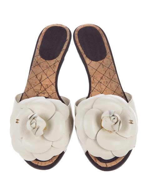 chanel camellia shoes sandals|Chanel women's slide sandals.